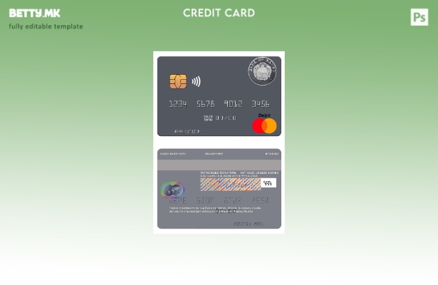 Шаблон за мастер картички во модерен стил Науру Банка на Науру